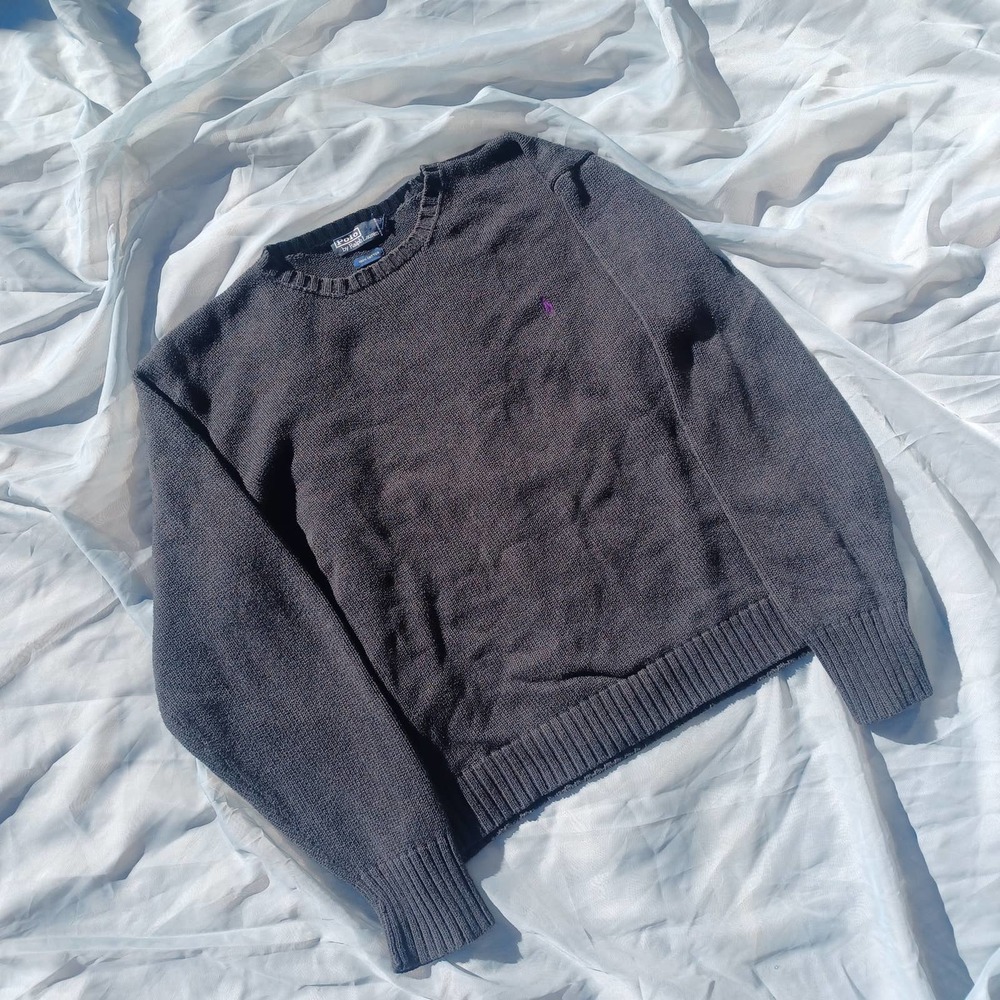 Black Polo Ralph Lauren sweater purple horse